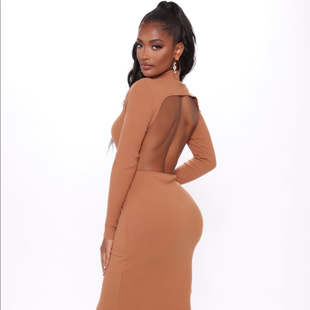High Fashion Backless Midi Dress